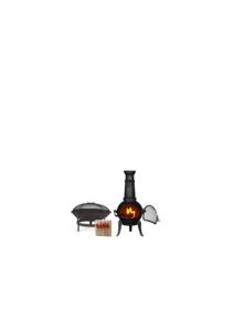 BurnRight briquettes buring on fire pit and chiminea