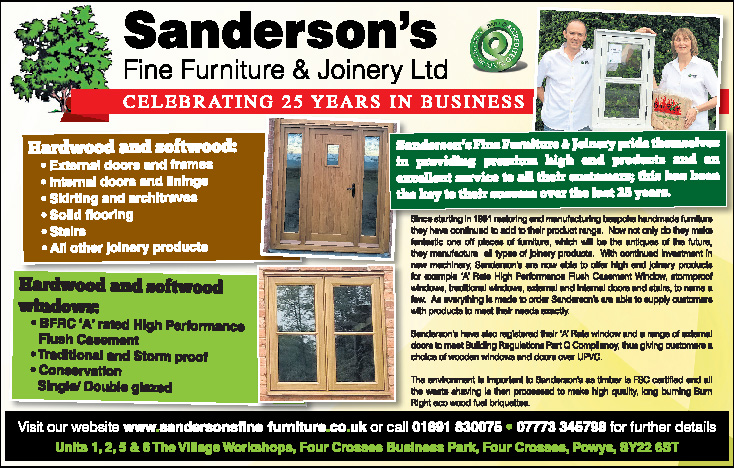 Sanderson's Joinery celebrating 25 years in business